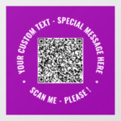 Uw QR-code en aangepaste Sjabloon voor het vastkle Raamsticker (Vel)