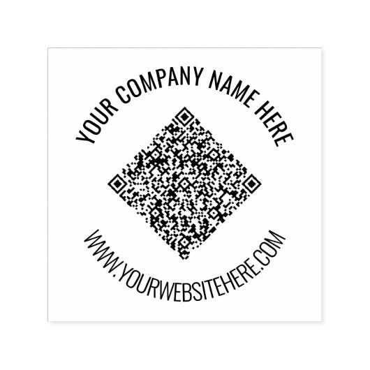 Uw QR-code en aangepaste tekst - Aangepaste stempe Zelfinktende Stempel (Design)