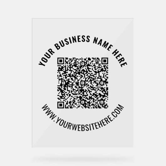 Uw QR Code en Aangepaste Tekst Acryl Teken Acryl Bord (Voorkant)