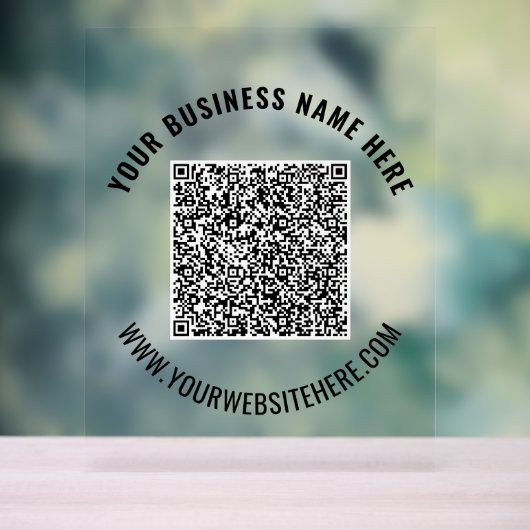 Uw QR Code en Aangepaste Tekst Acryl Teken Bord (Neutraal)