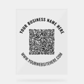 Uw QR Code en Aangepaste Tekst Acryl Teken Bord (Voorkant)