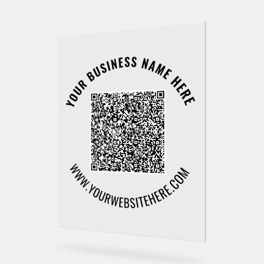 Uw QR Code en Aangepaste Tekst Acryl Teken Bord (Hoek)