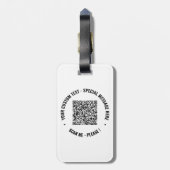 Uw QR-code en aangepaste tekst Bagagelabel Sjabloo (Achterkant verticaal)