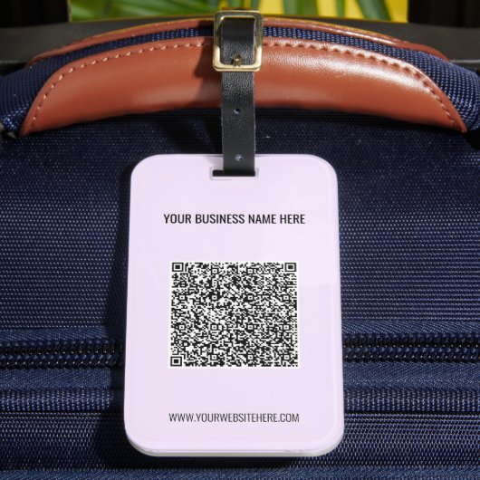 Uw QR-code en aangepaste tekst bagagelabel voorbee (Voorkant Insitu 2)