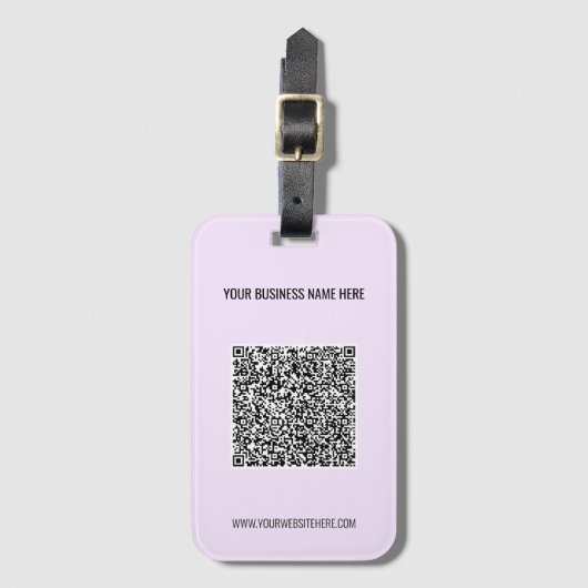 Uw QR-code en aangepaste tekst bagagelabel voorbee (Voorkant (verticaal))