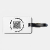 Uw QR-code en aangepaste tekst bagagelabel voorbee (Achterkant horizontaal)
