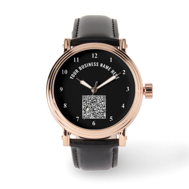 Uw QR-code en aangepaste tekst bekijken Kies kleur Horloge (Voorkant)