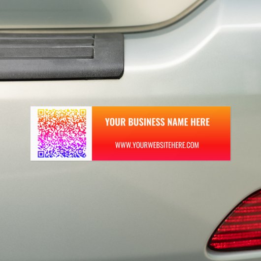 Uw QR-code en aangepaste tekst-bumpersticker Bumpersticker (Op auto)