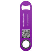 Uw QR-code en aangepaste tekst Business Bar Key Speed Flessenopener (Achterkant)