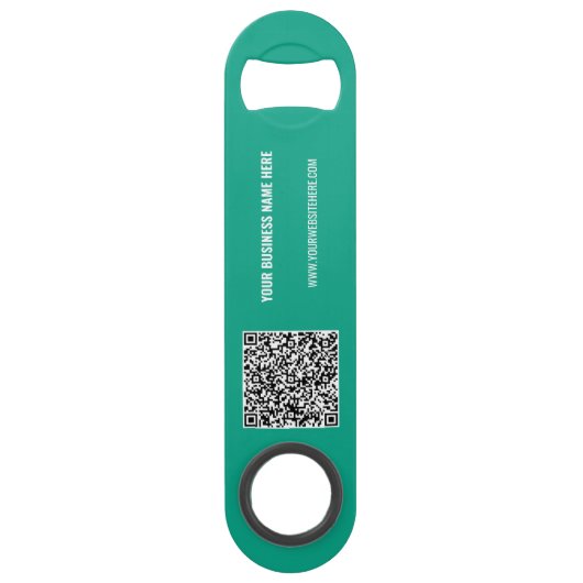 Uw QR-code en aangepaste tekst Business Bar Key Speed Flessenopener (Voorkant)
