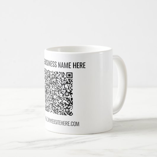 Uw QR-code en aangepaste tekst Business Coffee Mok (Voorkant rechts)