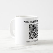 Uw QR-code en aangepaste tekst Business Coffee Mok (Voorkant links)
