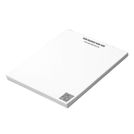 Uw QR Code en Aangepaste Tekst Business Notitieblo Notitieblok (Linkerzijde)