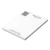 Uw QR Code en Aangepaste Tekst Business Notitieblo Notitieblok (Linkerzijde)