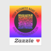 Uw QR-code en aangepaste tekst Business Sticker (Vel)