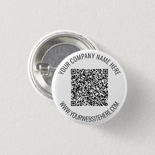 Uw QR-code en aangepaste tekst Button (Voorkant /achterkant)