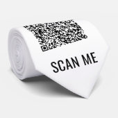 Uw QR-code en aangepaste tekst en kleuren Stropdas (Opgerold)
