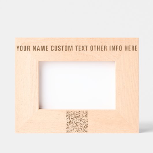 Uw QR-code en aangepaste tekst geëtste Lijsten Gegraveerde Lijstjes (Voorkant)