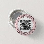 Uw QR-code en aangepaste tekst gepersonaliseerde B Ronde Button 3,2 Cm (Voorkant /achterkant)