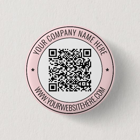 Uw QR-code en aangepaste tekst gepersonaliseerde B Ronde Button 3,2 Cm (Voorkant)