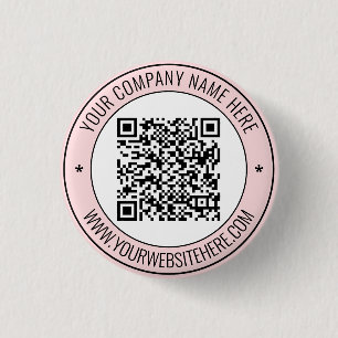 Uw QR-code en aangepaste tekst gepersonaliseerde B Ronde Button 3,2 Cm