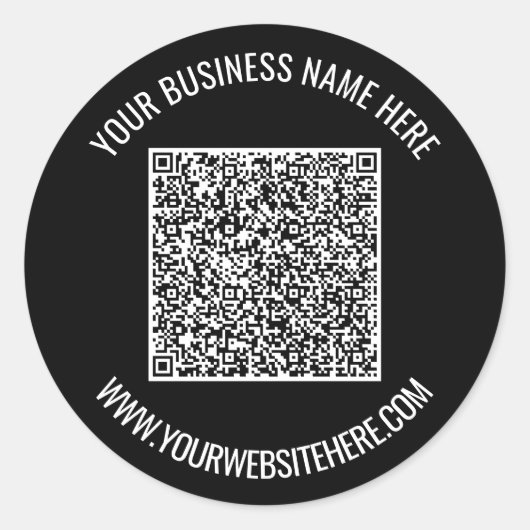 Uw QR-code en aangepaste tekst gepersonaliseerde s Ronde Sticker (Voorkant)