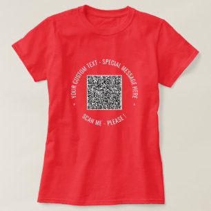 Uw QR-code en aangepaste tekst gepersonaliseerde T T-shirt
