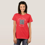 Uw QR-code en aangepaste tekst gepersonaliseerde T T-shirt (Voorkant volledig)