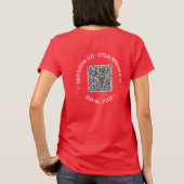 Uw QR-code en aangepaste tekst gepersonaliseerde T T-shirt (Achterkant)