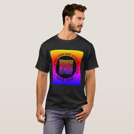 Uw QR-code en aangepaste tekst gepersonaliseerde T T-shirt (Voorkant volledig)
