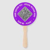 Uw QR-code en aangepaste tekst Hand Fan Sjabloon Handwaaier (Achterkant)