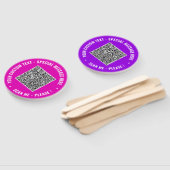 Uw QR-code en aangepaste tekst Hand Fan Sjabloon Handwaaier (Niet-gemonteerd)