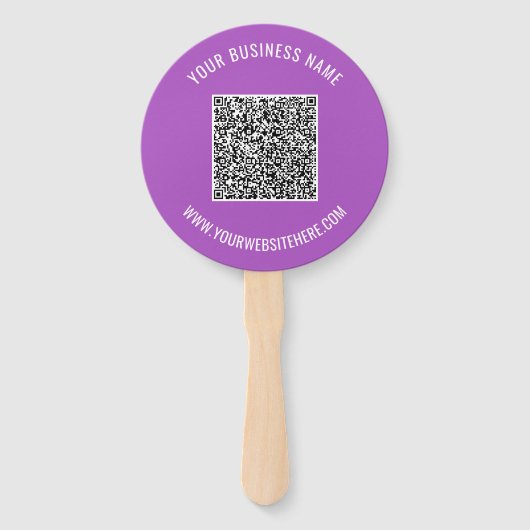 Uw QR-code en aangepaste tekst handventilator - ki Handwaaier (Achterkant)