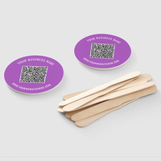 Uw QR-code en aangepaste tekst handventilator - ki Handwaaier (Niet-gemonteerd)