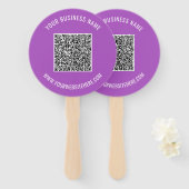Uw QR-code en aangepaste tekst handventilator - ki Handwaaier (Voorkant en achterkant)