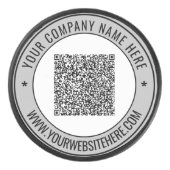 Uw QR-code en aangepaste tekst Hockey Puck Sjabloo (Voorkant)