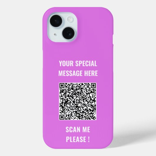 Uw QR-code en aangepaste tekst iPhone Case (Achterkant)