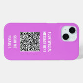 Uw QR-code en aangepaste tekst iPhone Case (Achterkant (horizontaal))