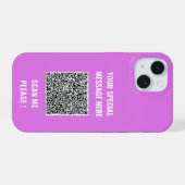 Uw QR-code en aangepaste tekst iPhone Case iPhone 15 Case (Achterkant horizontaal)