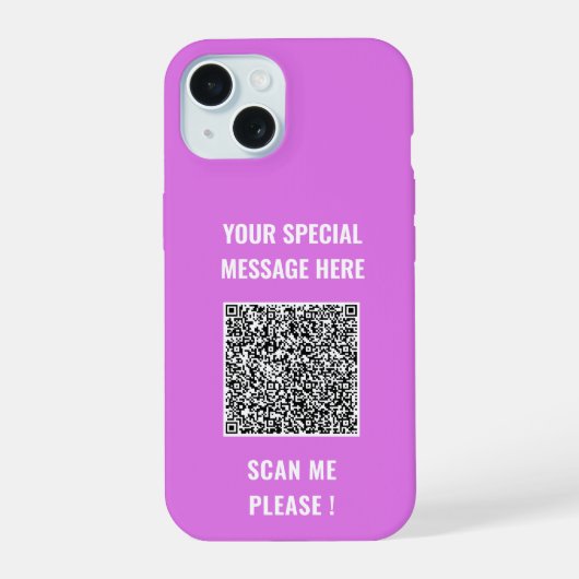 Uw QR-code en aangepaste tekst iPhone Case iPhone 15 Case (Achterkant)