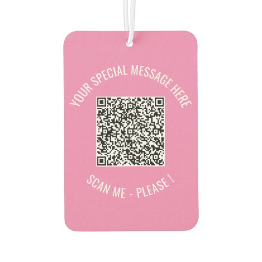 Uw QR-code en aangepaste tekst luchtverfrisser (Achterkant)