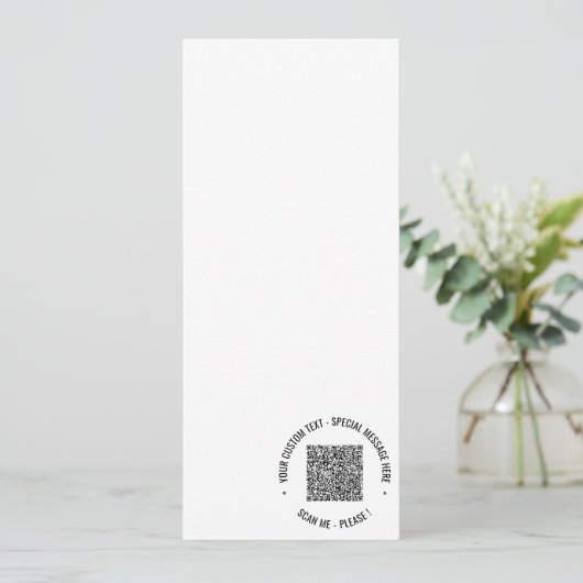 Uw QR-code en aangepaste tekst menu kaart voorbeel (Staand voorkant)