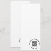 Uw QR-code en aangepaste tekst menu kaart voorbeel (Voorkant / Achterkant)