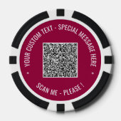 Uw QR-code en aangepaste tekst merk pokerchips (Voorkant)