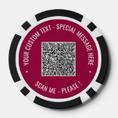 Uw QR-code en aangepaste tekst merk pokerchips (Achterkant)