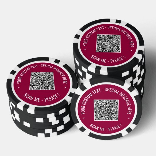 Uw QR-code en aangepaste tekst merk pokerchips (Opstapeling)