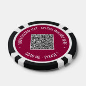 Uw QR-code en aangepaste tekst merk pokerchips (Enkel)