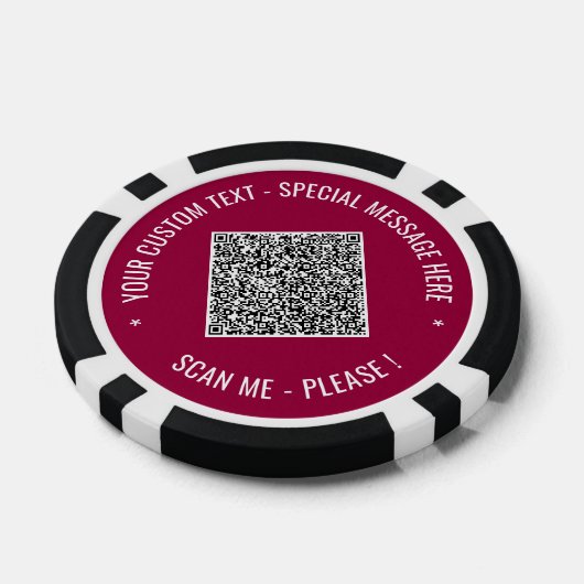 Uw QR-code en aangepaste tekst merk pokerchips (Enkel)
