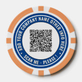 Uw QR-code en aangepaste tekst merk pokerfiches Poker Chips (Voorkant)