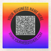 Uw QR-code en aangepaste tekst Onderzetter voorbee (Voorkant)